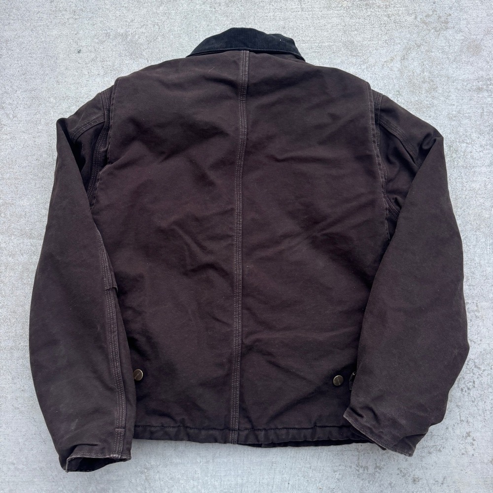 Carhartt J22 DKB Dark Brown Sandstone Arctic Quilt Lined Duck Jacket Small - Picture 2 of 6